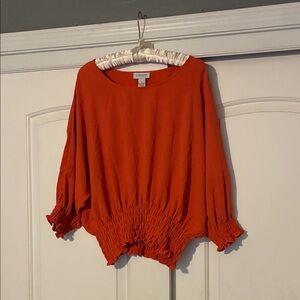 Vintage 80’s Carmen Marc Valvo Vibrant Orange Blouse